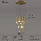 Creative Modern Minimalist Atmosphere Personality Living Room Long Chandelier by CABINSGATE SMART FURNITURE