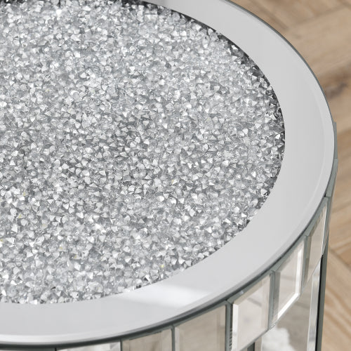 Crystal Inlaid Mirror Round Table by CABINSGATE SMART FURNITURE