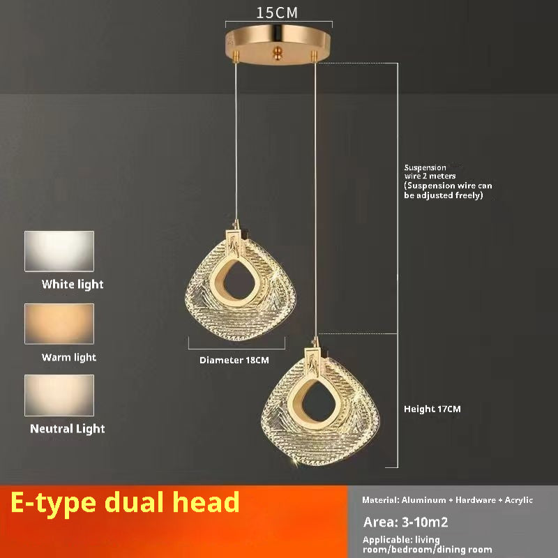 Light Luxury Bedroom Bedside Chandelier Modern Minimalist Long Line Small Droplight by CABINSGATE SMART FURNITURE