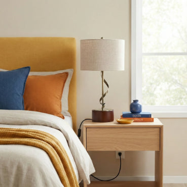 Illuminate Your Space with the Creative Twisted Metal Table Lamp by CABINSGATE SMART FURNITURE