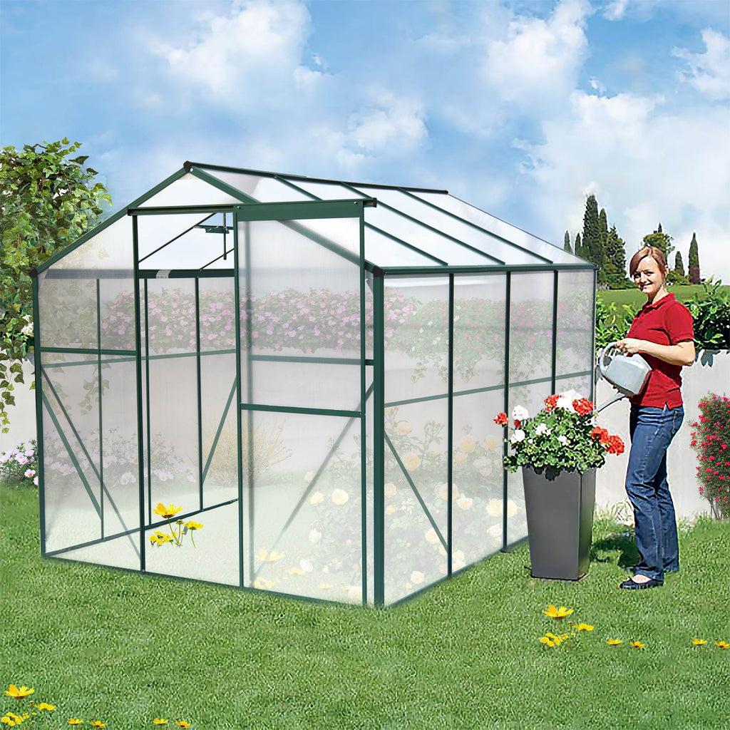 Polycarbonate Greenhouse,6X8 Ft Heavy Duty Walk-in Plant Garden Greenhouse For Backyard,Outdoor by CABINSGATE SMART FURNITURE