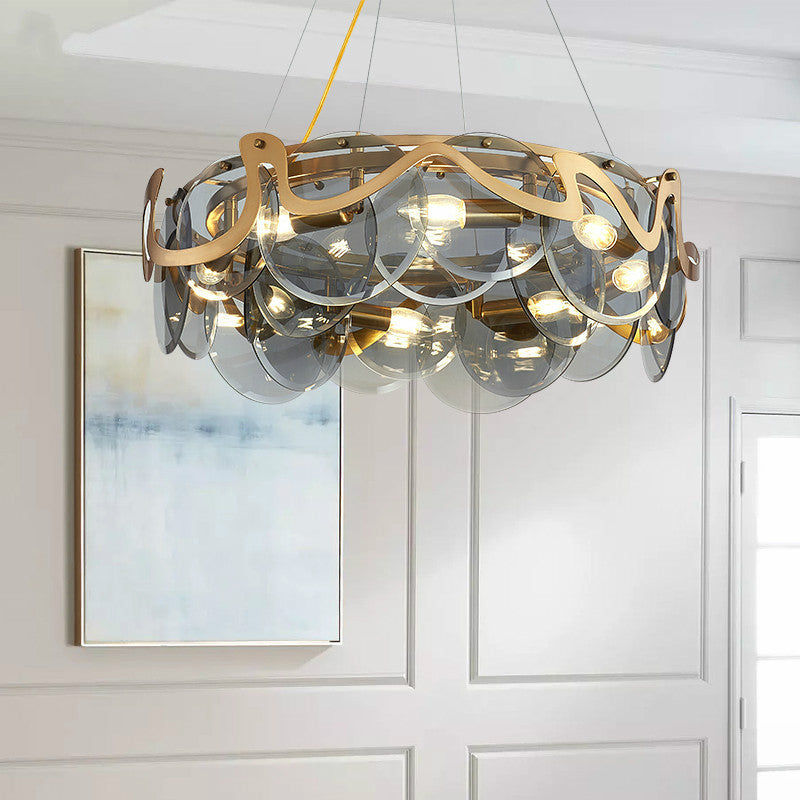 Modern Minimalist Restaurant Table Bar Glass Chandelier by CABINSGATE SMART FURNITURE