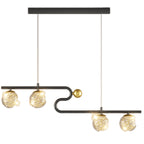 Simple Modern Creative Rectangle Dining Table Starry Chandelier by CABINSGATE SMART FURNITURE