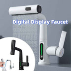 Intelligent Digital Display Faucet Pull-out Basin Faucet Temperature Digital Display Rotation by CABINSGATE SMART FURNITURE