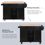 Kitchen Trolley With Rubberwood Folding Leaf Countertops by CABINSGATE SMART FURNITURE