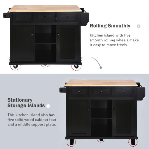 Kitchen Trolley With Rubberwood Folding Leaf Countertops by CABINSGATE SMART FURNITURE