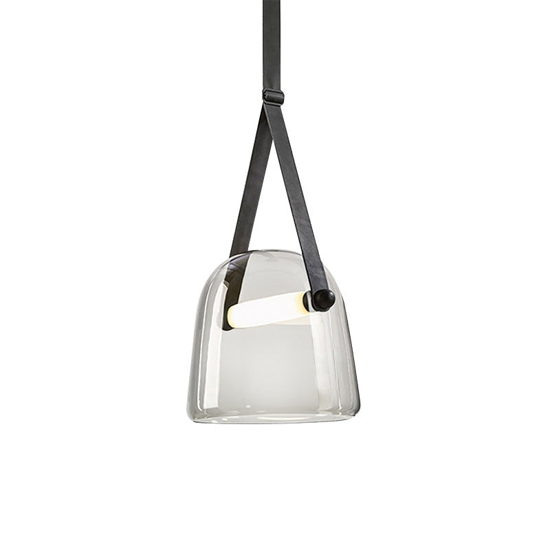 Post Modern Creative Leather Strap Glass Chandelier by CABINSGATE SMART FURNITURE