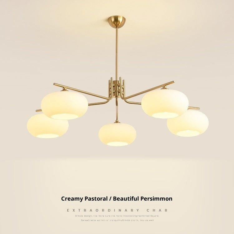 Simple Modern Bedroom Light Cream Style Persimmon Chandelier by CABINSGATE SMART FURNITURE