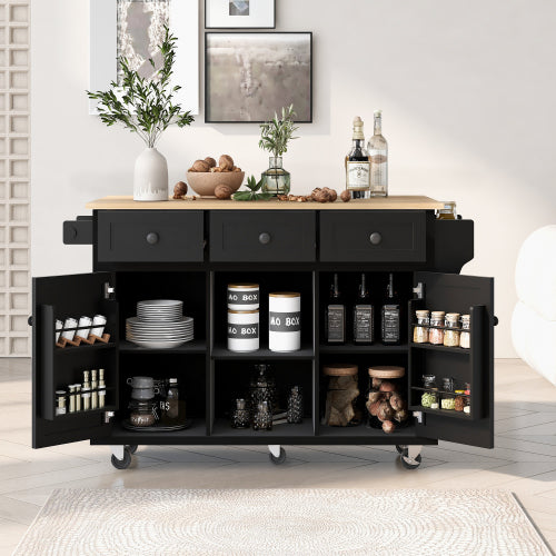 Kitchen Trolley With Rubberwood Folding Leaf Countertops by CABINSGATE SMART FURNITURE