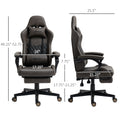 Racing Gaming Chair Diamond PU Leather Office Gamer Chair High Back Swivel Recliner With Footrest, Lumbar Support, Adjustable Height, Brown by CABINSGATE SMART FURNITURE