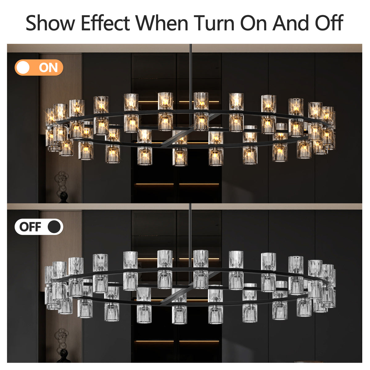 Transform Your Space with Modern Crystal Chandeliers – Elegant LED Lighting for Your Dining Room by CABINSGATE SMART FURNITURE