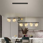 Simple Modern Creative Rectangle Dining Table Starry Chandelier by CABINSGATE SMART FURNITURE