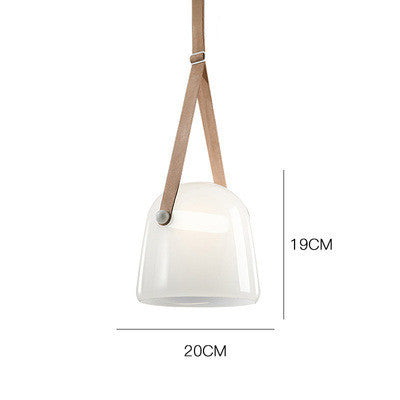 Post Modern Creative Leather Strap Glass Chandelier by CABINSGATE SMART FURNITURE