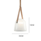 Post Modern Creative Leather Strap Glass Chandelier by CABINSGATE SMART FURNITURE