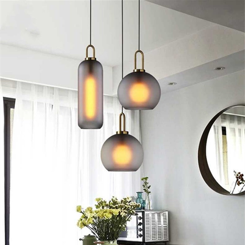 Nordic Simple Modern Glass Ball Chandelier Milk Tea Shop Clear Bar Restaurant Chandelier by CABINSGATE SMART FURNITURE