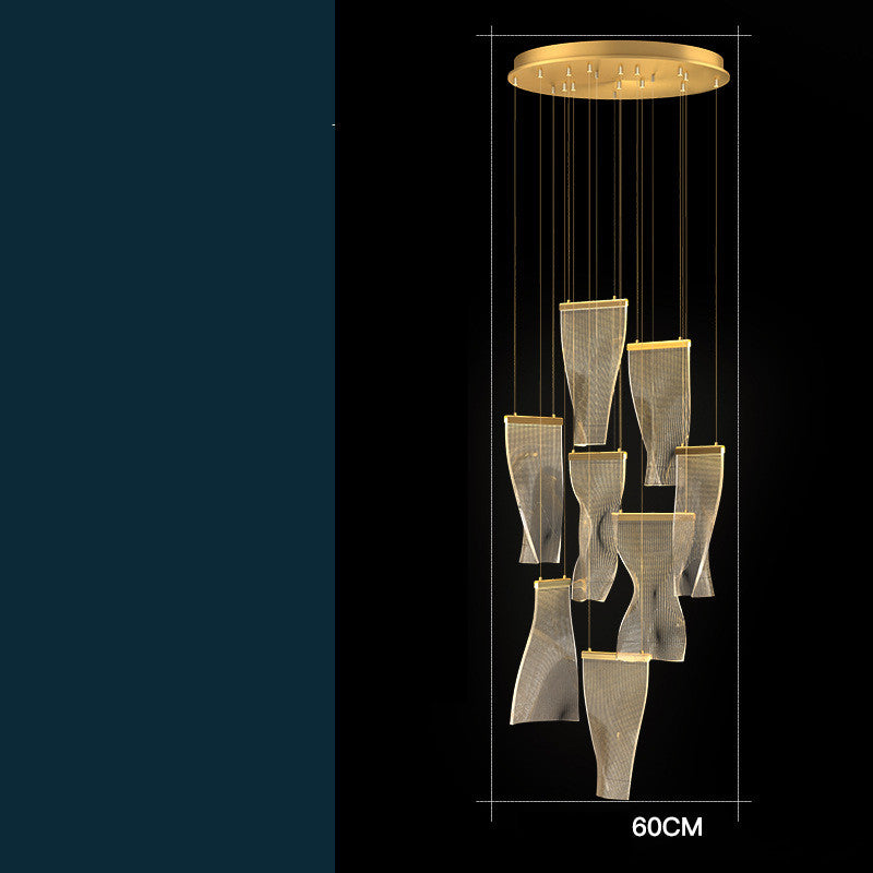 Nordic Light Luxury Art Chandelier for High Ceiling Living Room by CABINSGATE SMART FURNITURE