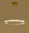 Modern Style 3-Ring Crystal Chandelier with Electroplated Gold Creative by CABINSGATE SMART FURNITURE