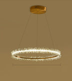 Modern Style 3-Ring Crystal Chandelier with Electroplated Gold Creative by CABINSGATE SMART FURNITURE