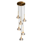 Luxury Crystal Copper Rotating Stairs Chandelier, Simple Modern Light by CABINSGATE SMART FURNITURE