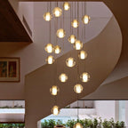 Modern Minimalist Duplex Crystal Staircase Chandelier by CABINSGATE SMART FURNITURE