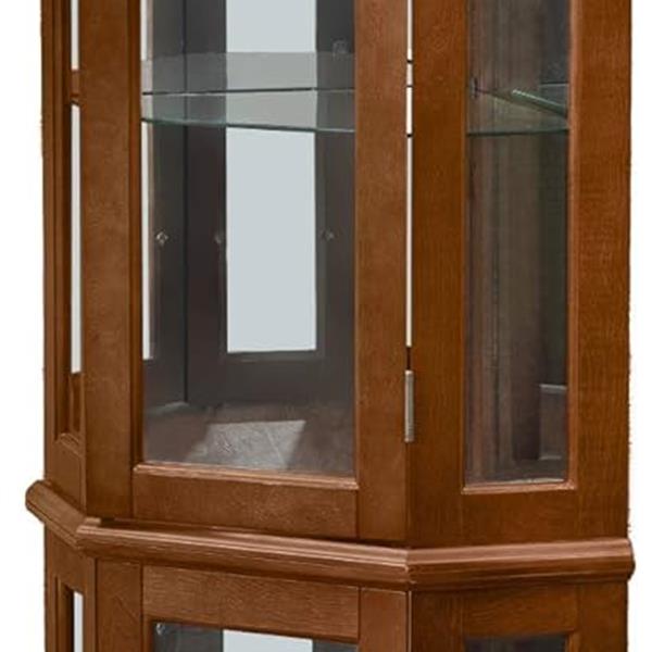 Corner Rare Cabinet With Lights, Excluding E26 Light Bulbs by CABINSGATE SMART FURNITURE