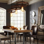 Modern Retro Industrial Pinwheel Wrought Iron Chandelier Creative by CABINSGATE SMART FURNITURE