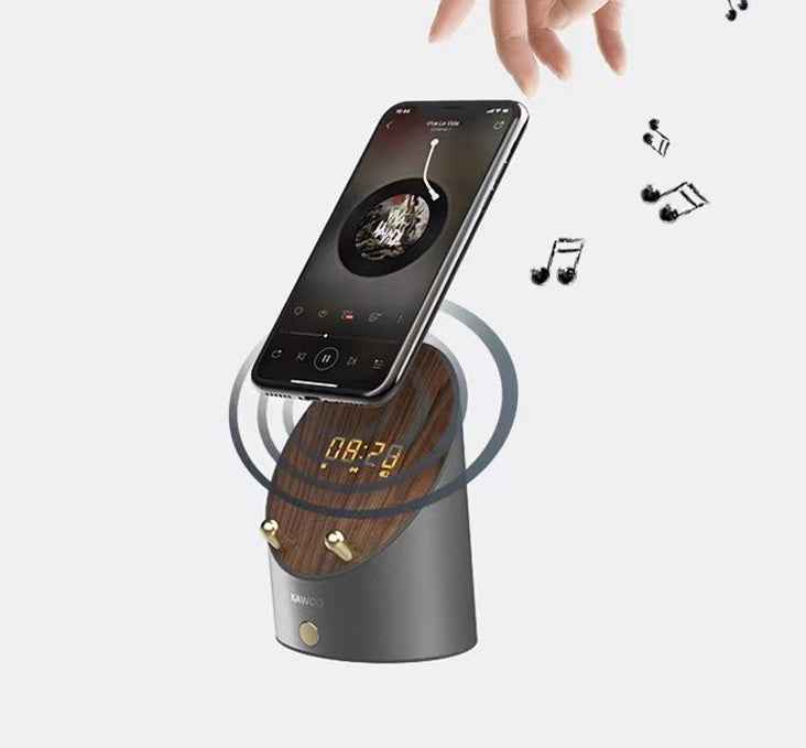 Portable Mini Wireless Speaker - Smart Induction Subwoofer with Phone Holder