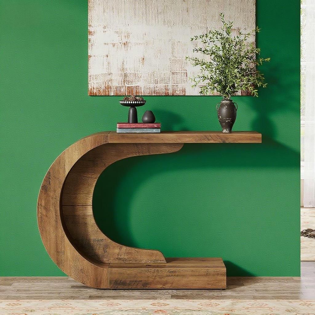 Transform Your Space with the Curved Console Accent Table by CABINSGATE SMART FURNITURE