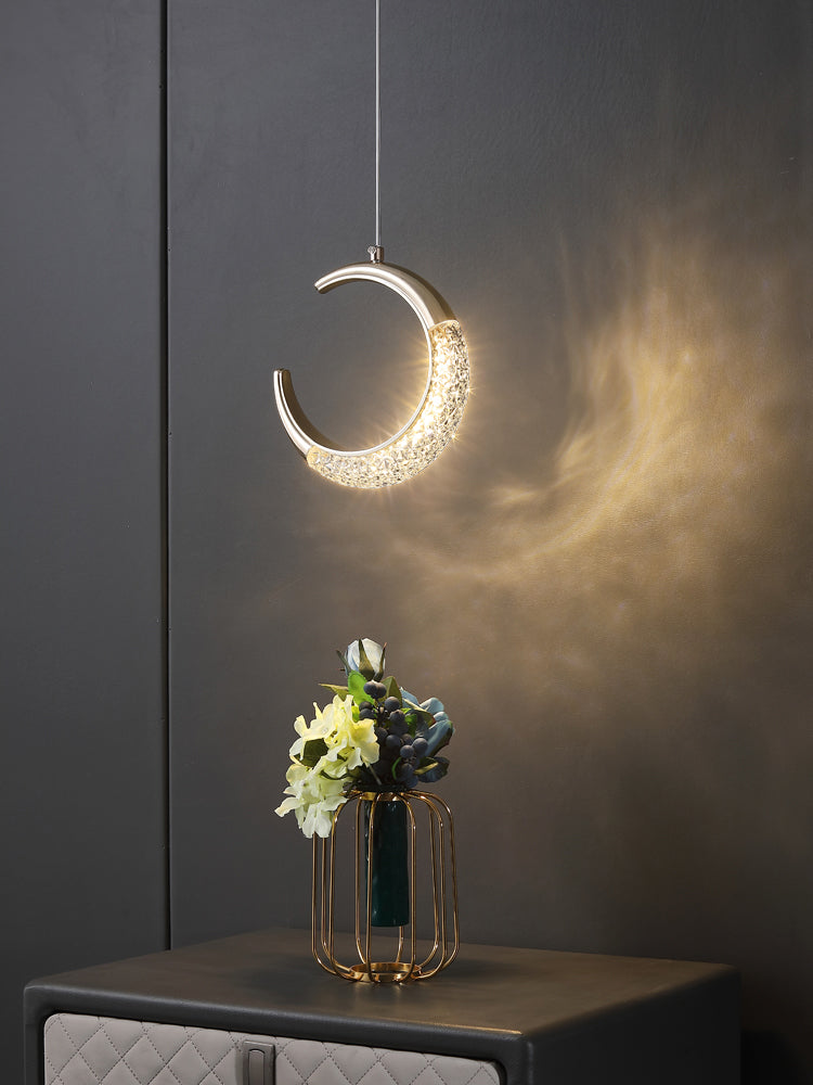 Modern Minimalist Light Luxury Bedroom Bedside Long Line Small Chandelier by CABINSGATE SMART FURNITURE