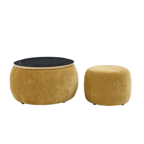 Circular Storage Footstool 2-in-1 Function by CABINSGATE SMART FURNITURE