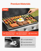 Gas Griddle, 3-Burner Flat Top Grill, Propane Griddle With Wheels, Lid, 3 X 11000 BTU Outdoor Flat Top Grills For Pan-Frying, Grilling, Stir-Frying, & BBQ, Pulse Ignition, Removable Top Design by CABINSGATE SMART FURNITURE