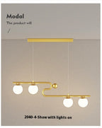 Simple Modern Creative Rectangle Dining Table Starry Chandelier by CABINSGATE SMART FURNITURE