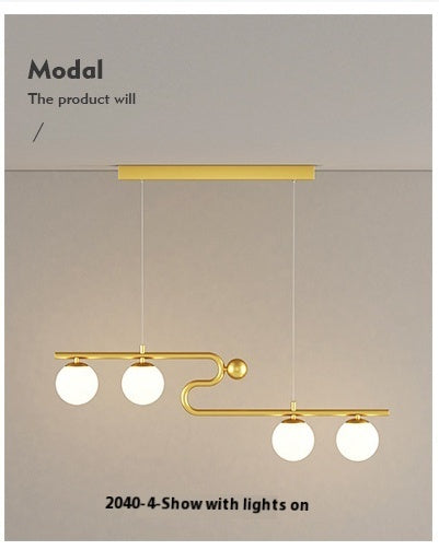 Simple Modern Creative Rectangle Dining Table Starry Chandelier by CABINSGATE SMART FURNITURE