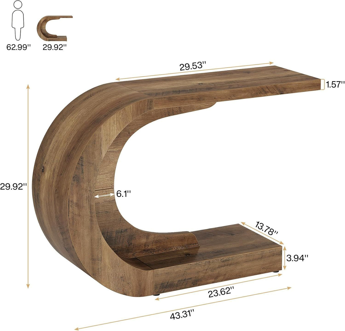 Transform Your Space with the Curved Console Accent Table by CABINSGATE SMART FURNITURE