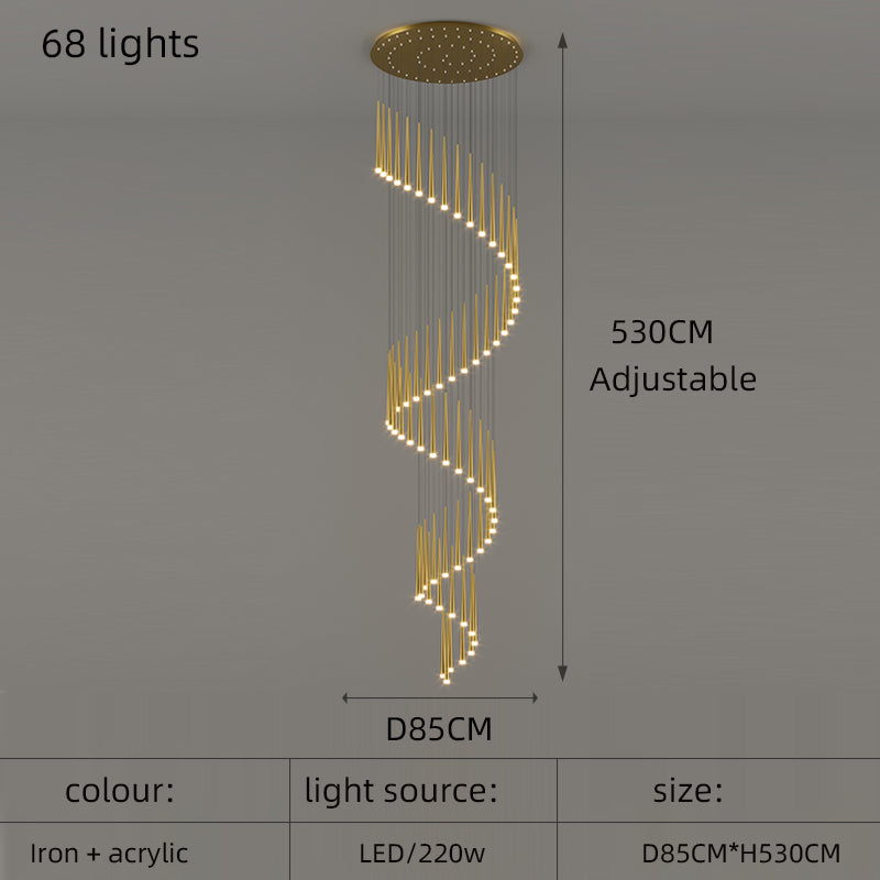 Creative Modern Minimalist Atmosphere Personality Living Room Long Chandelier by CABINSGATE SMART FURNITURE
