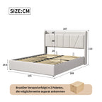 Transform Your Bedroom with the Upholstered Double Bed with Storage – Comfort Meets Functionality by CABINSGATE SMART FURNITURE