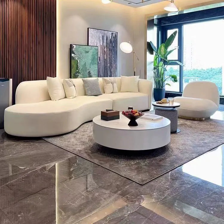 Elevate Your Living Space with the High End Rice White Sofa Set by CABINSGATE SMART FURNITURE