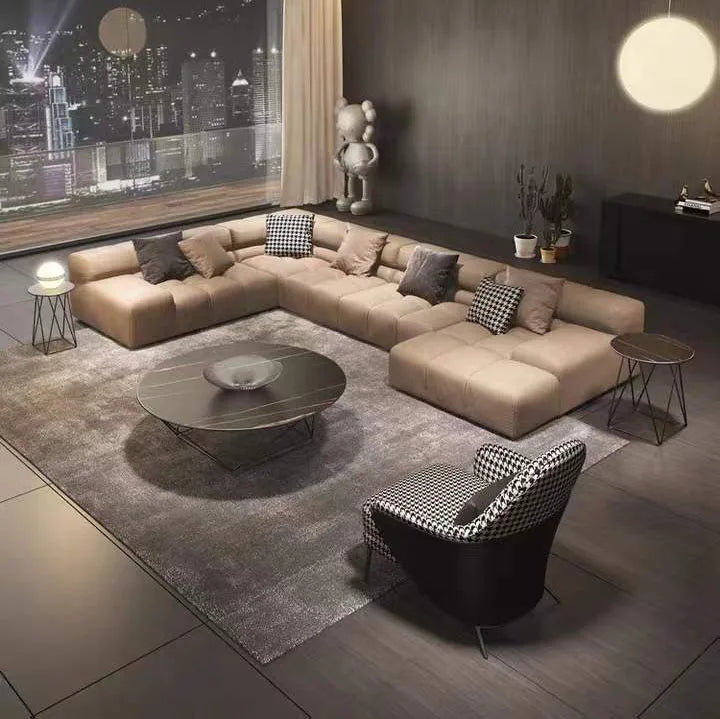 Elevate Your Living Space with the High End Rice White Sofa Set by CABINSGATE SMART FURNITURE