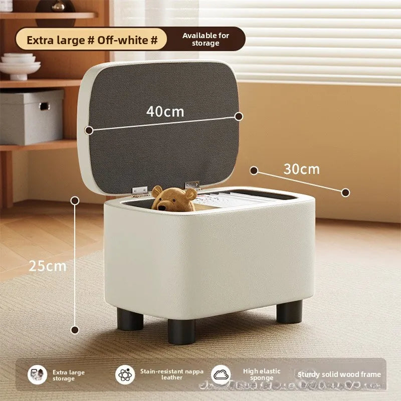 Soft Padded Faux Leather Shoe Cabinets, Shoe Stool Upholstered Shoe Bench Storage Ottoman Seat Entryway Hallway Living Room