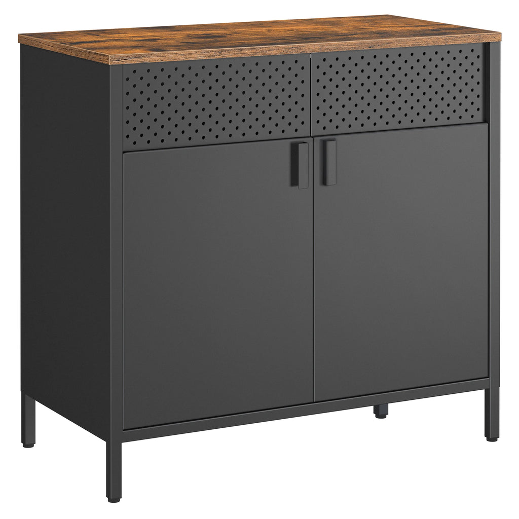 multi-functional Sideboard, kitchen cupboard, double door cabinet, adjustable floor, steel rack, industrial style