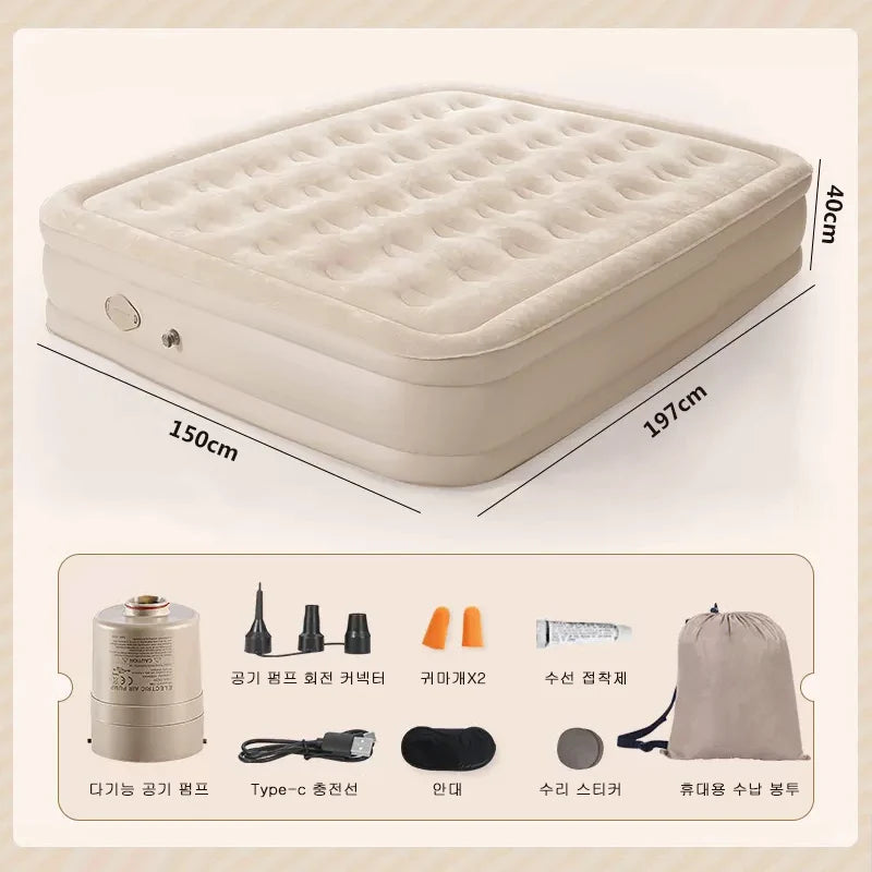 Air Mattress Camping Inflatable Mattress with Electric Air Mattress Pump Lightweight Inflatable Bed Air Mattress for Home Travel