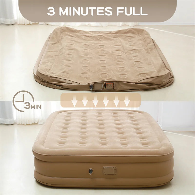 Air Mattress Camping Inflatable Mattress with Electric Air Mattress Pump Lightweight Inflatable Bed Air Mattress for Home Travel