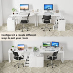 Maximize Your Workspace with Our Versatile L-Shaped Desk with Drawers by CABINSGATE SMART FURNITURE