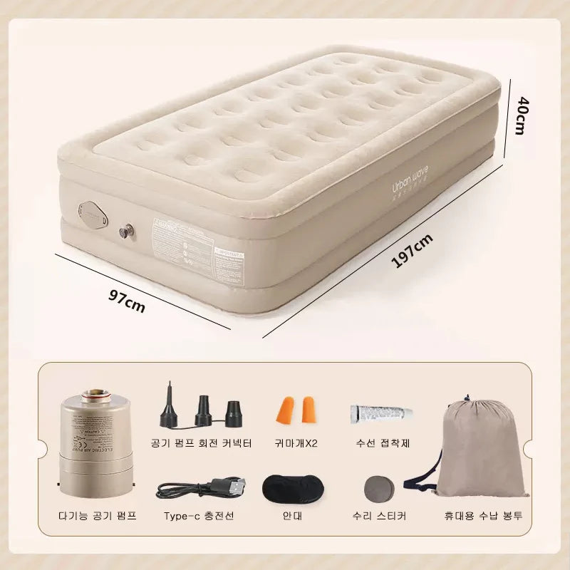 Air Mattress Camping Inflatable Mattress with Electric Air Mattress Pump Lightweight Inflatable Bed Air Mattress for Home Travel