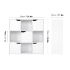 Elevate Your Space with the Modern White Bookcase: 9 Cube Storage Unit with 5 Doors by CABINSGATE SMART FURNITURE