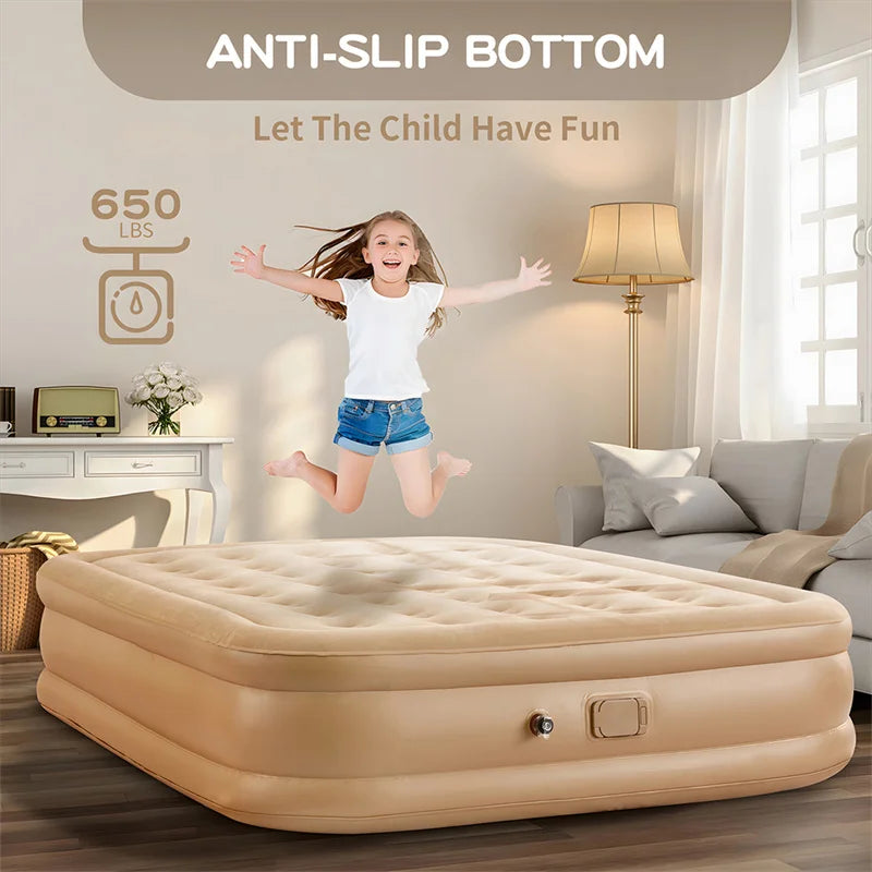 Air Mattress Camping Inflatable Mattress with Electric Air Mattress Pump Lightweight Inflatable Bed Air Mattress for Home Travel