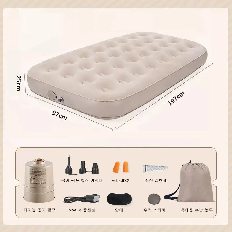 Air Mattress Camping Inflatable Mattress with Electric Air Mattress Pump Lightweight Inflatable Bed Air Mattress for Home Travel