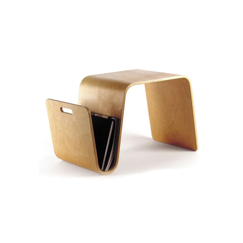 Modern N-type Scandinavian Sofa Side Table Solid Wood Bedside Balcony Corner Table