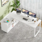 Maximize Your Workspace with Our Versatile L-Shaped Desk with Drawers by CABINSGATE SMART FURNITURE