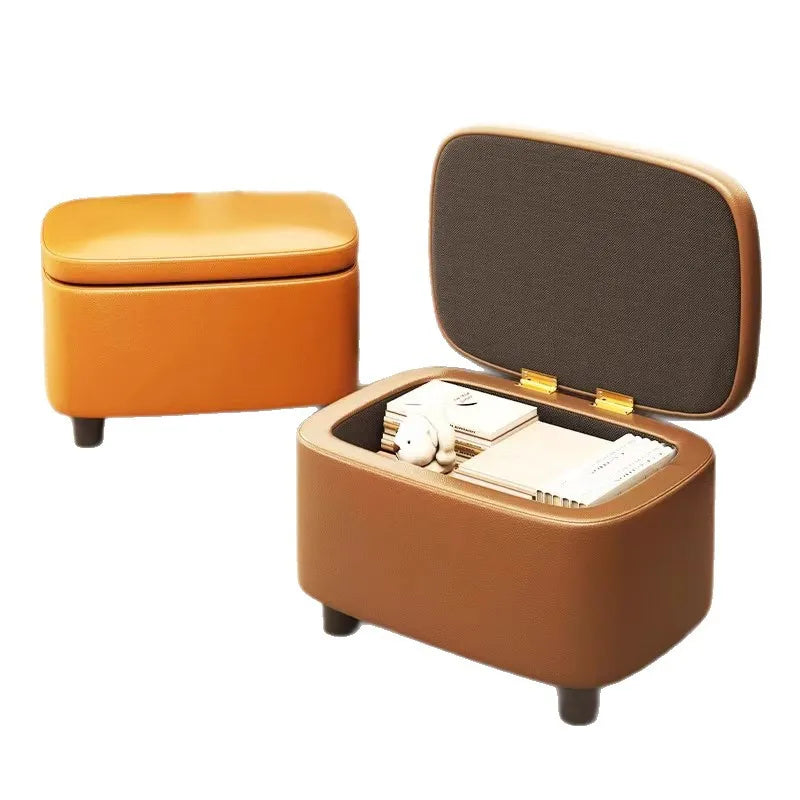 Soft Padded Faux Leather Shoe Cabinets, Shoe Stool Upholstered Shoe Bench Storage Ottoman Seat Entryway Hallway Living Room